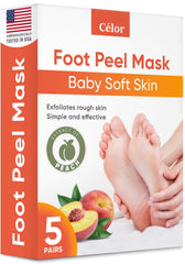 CÉLOR Foot Peel Mask packaging in peach for at‑home foot care