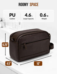 Celvetch PU leather toiletry bag open wide for easy packing and access
