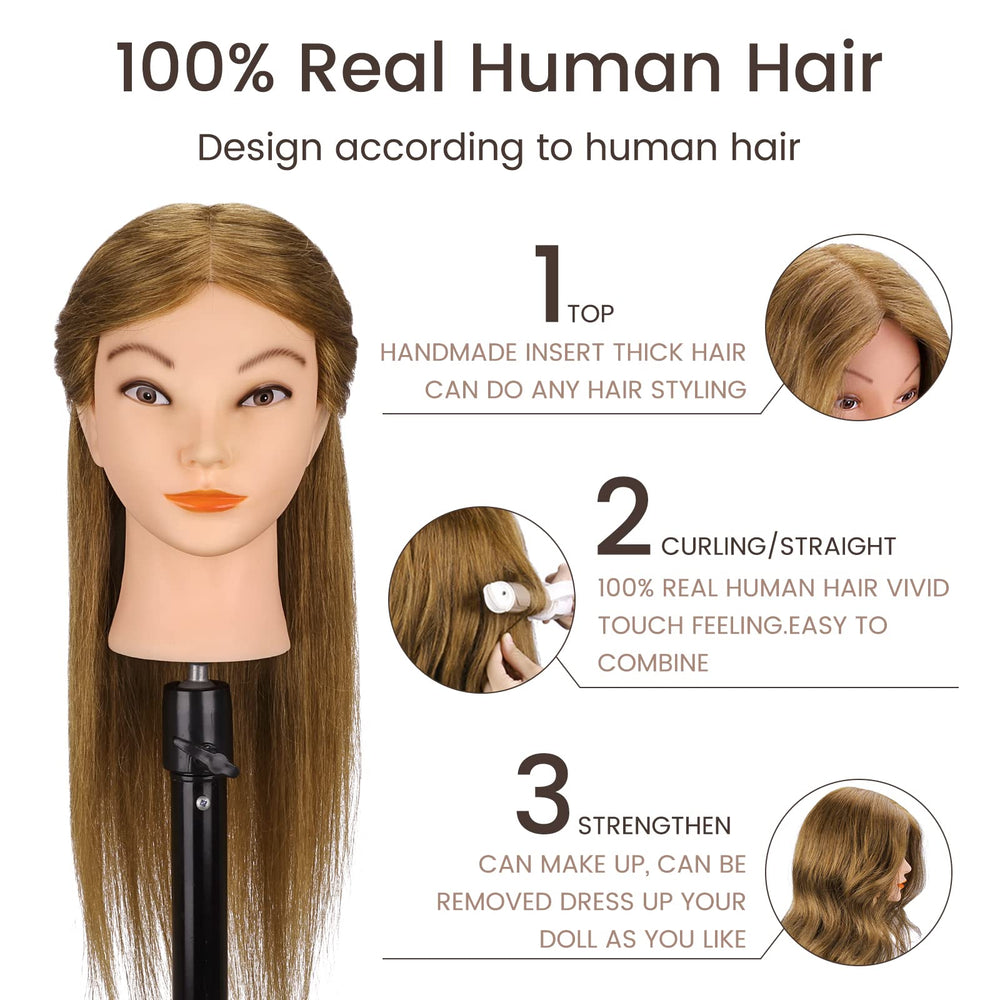 CENOZ head showcases braiding and updo practice with natural-looking strands.