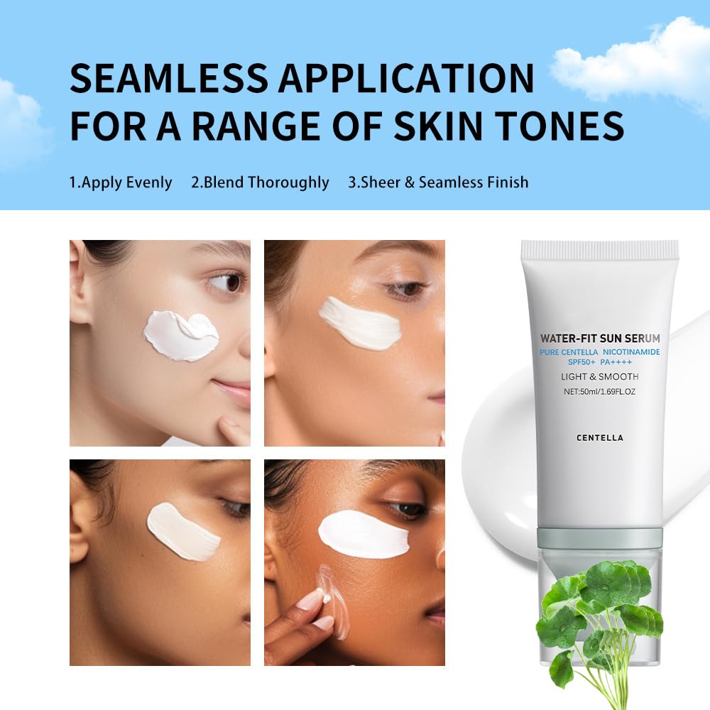 Centella Sunscreen tube close-up emphasizes gentle, non-irritating formula.