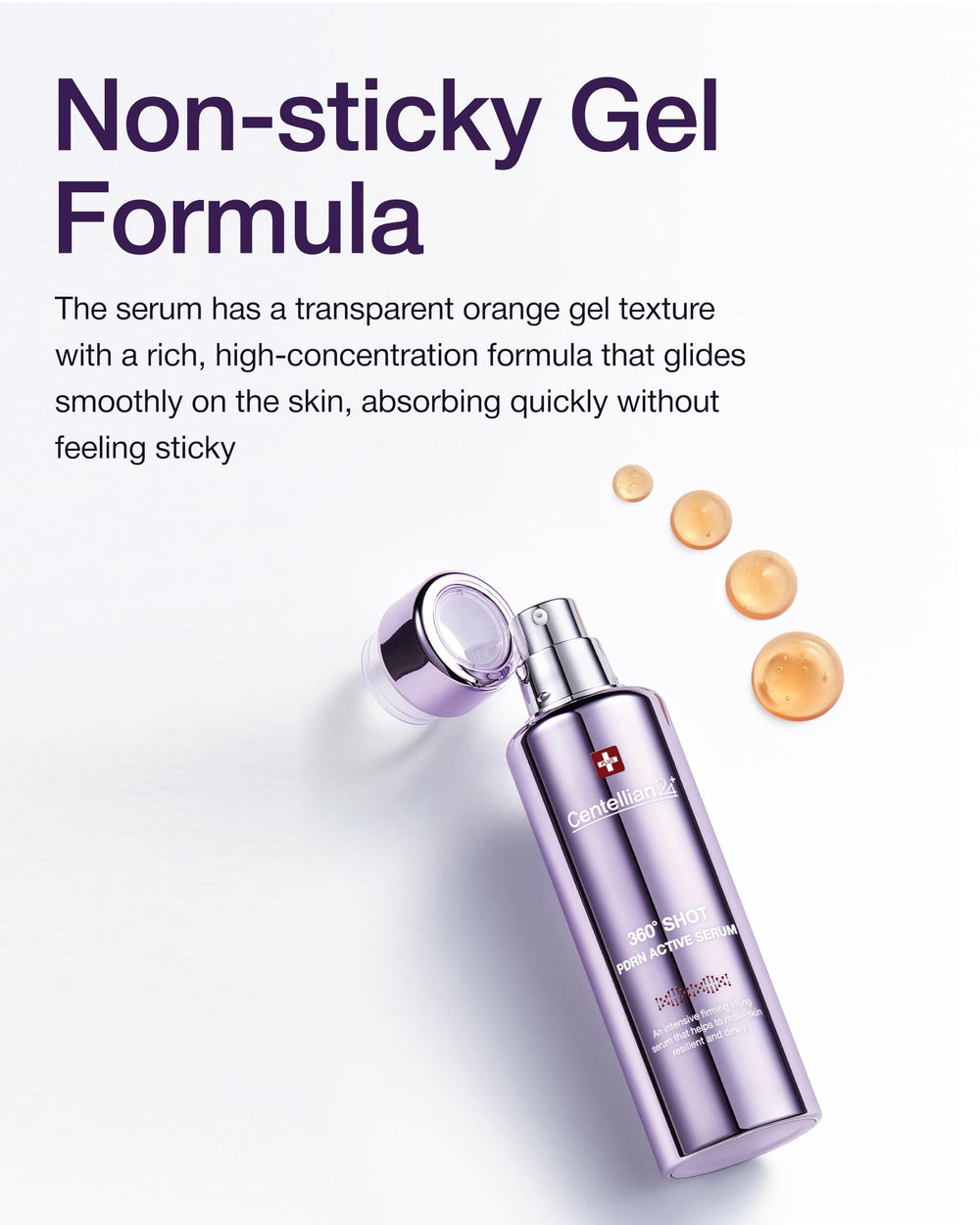 Centellian 24 serum application on cheek demonstrates quick absorption and non-greasy feel.