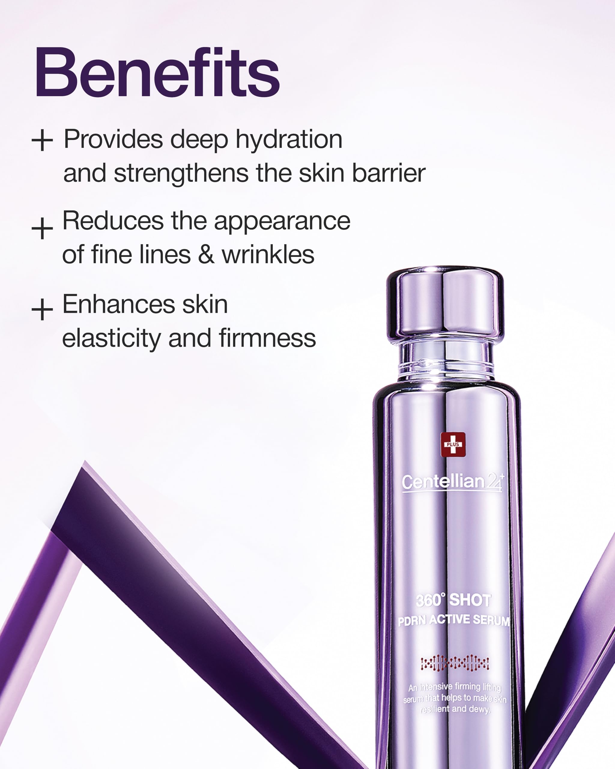 Centellian 24 PDRN serum droplet spreading for deep hydration and vibrant skin feel.