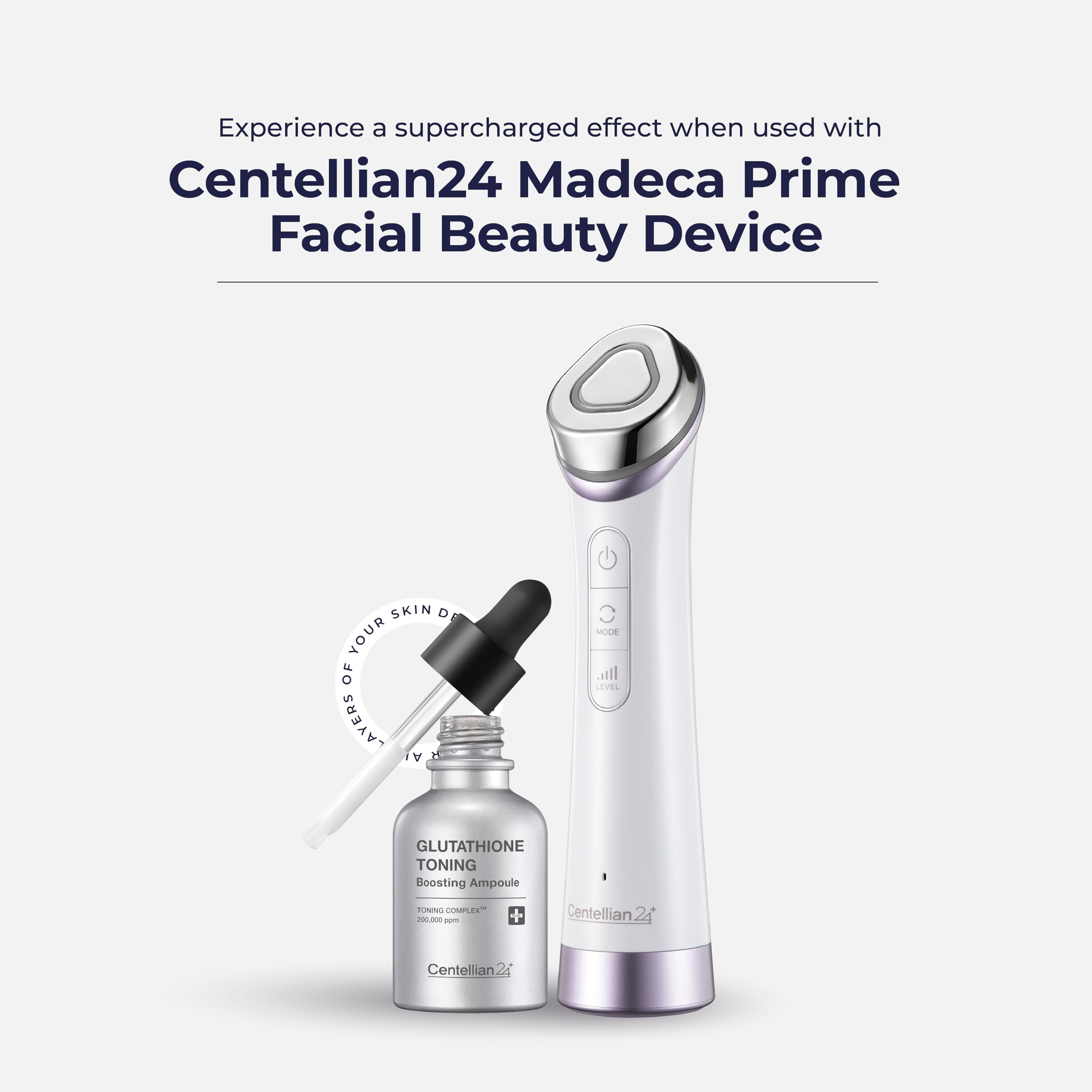 Centellian 24 glutathione-toning-ampoule application on hand demonstrates easy nightly use.