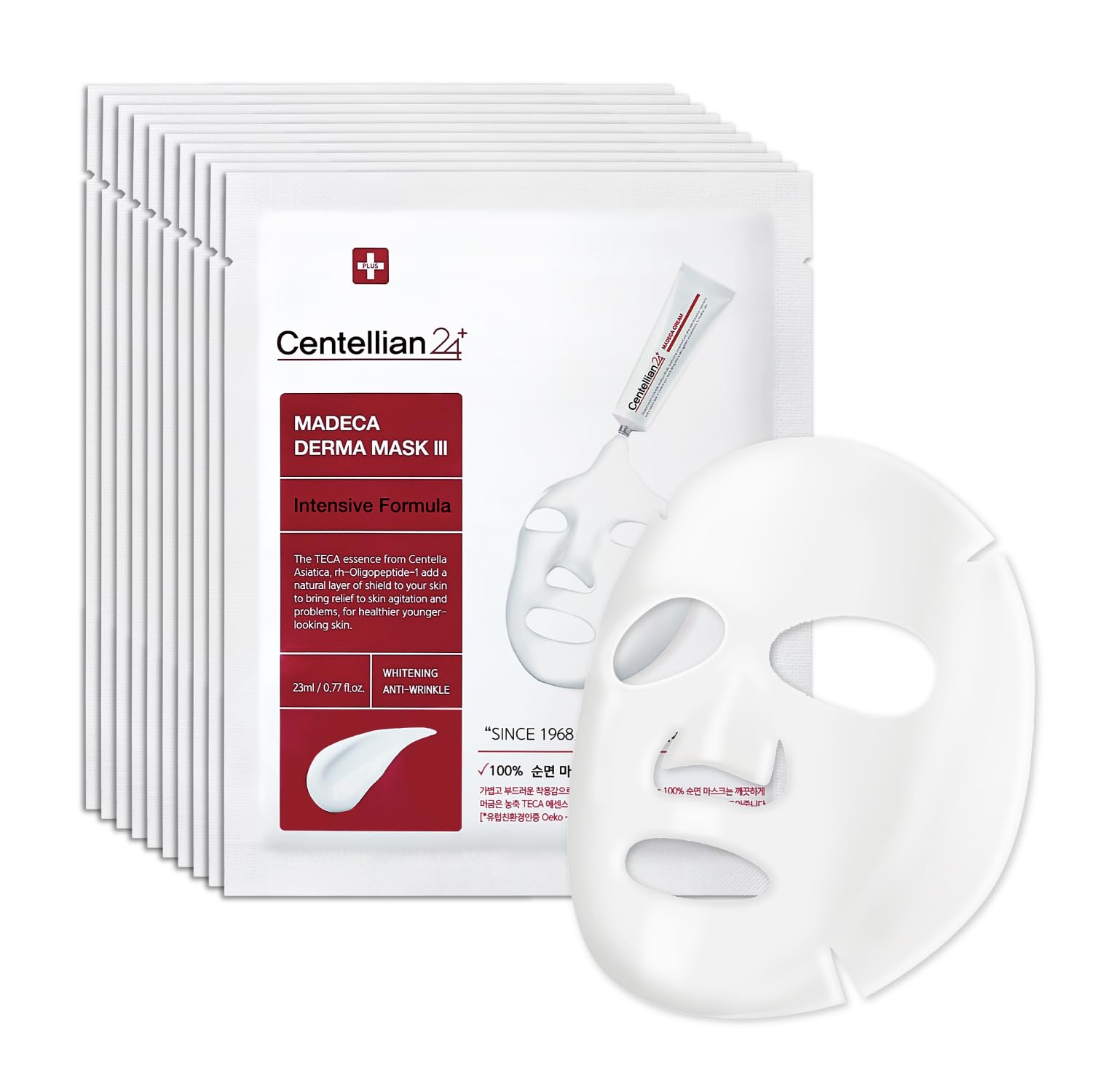 CENTELLIAN 24 Madeca Derma Mask packaging, premium Korean skincare for 24-hour hydration.
