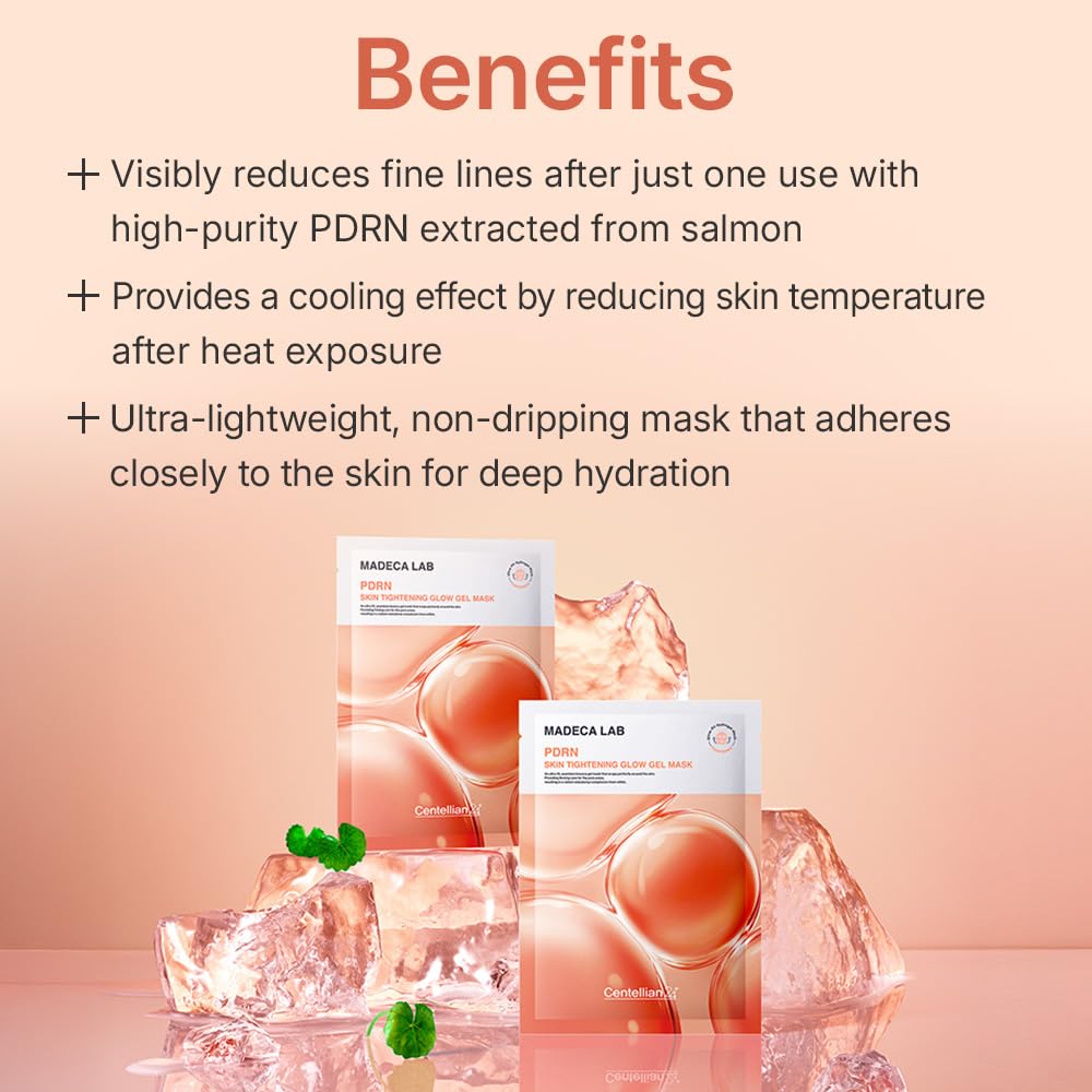Centellian 24 Madeca Lab PDRN mask sheets close-up shows smooth texture and hydration.