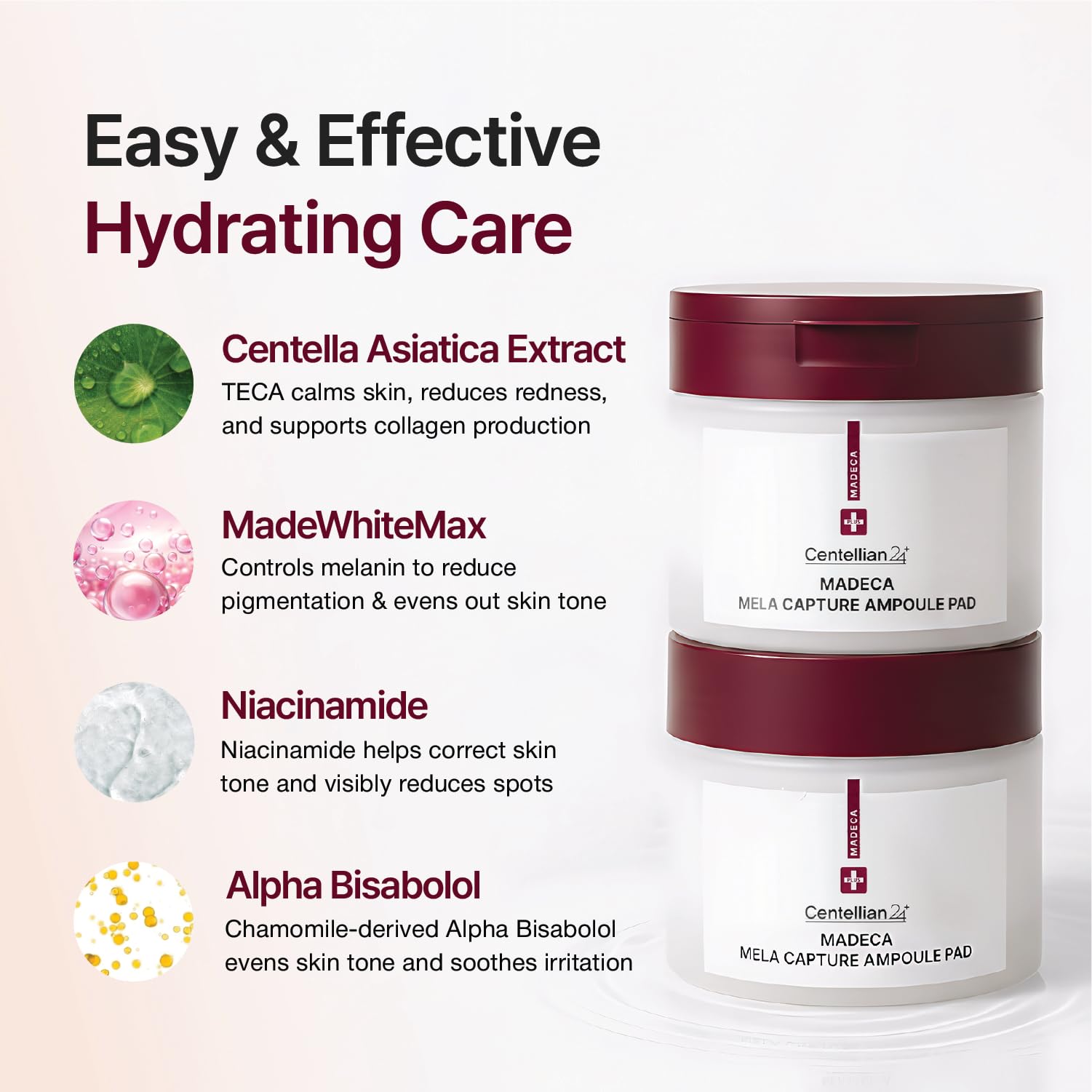 CENTELLIAN 24 Madeca Mela Capture Ampoule Pad packaging close-up with MadeWhiteMax label.