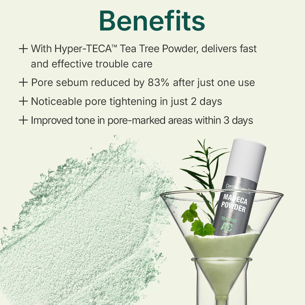 Centellian 24 Madeca Powder Tea Tree AC oil-control action to reduce shine.