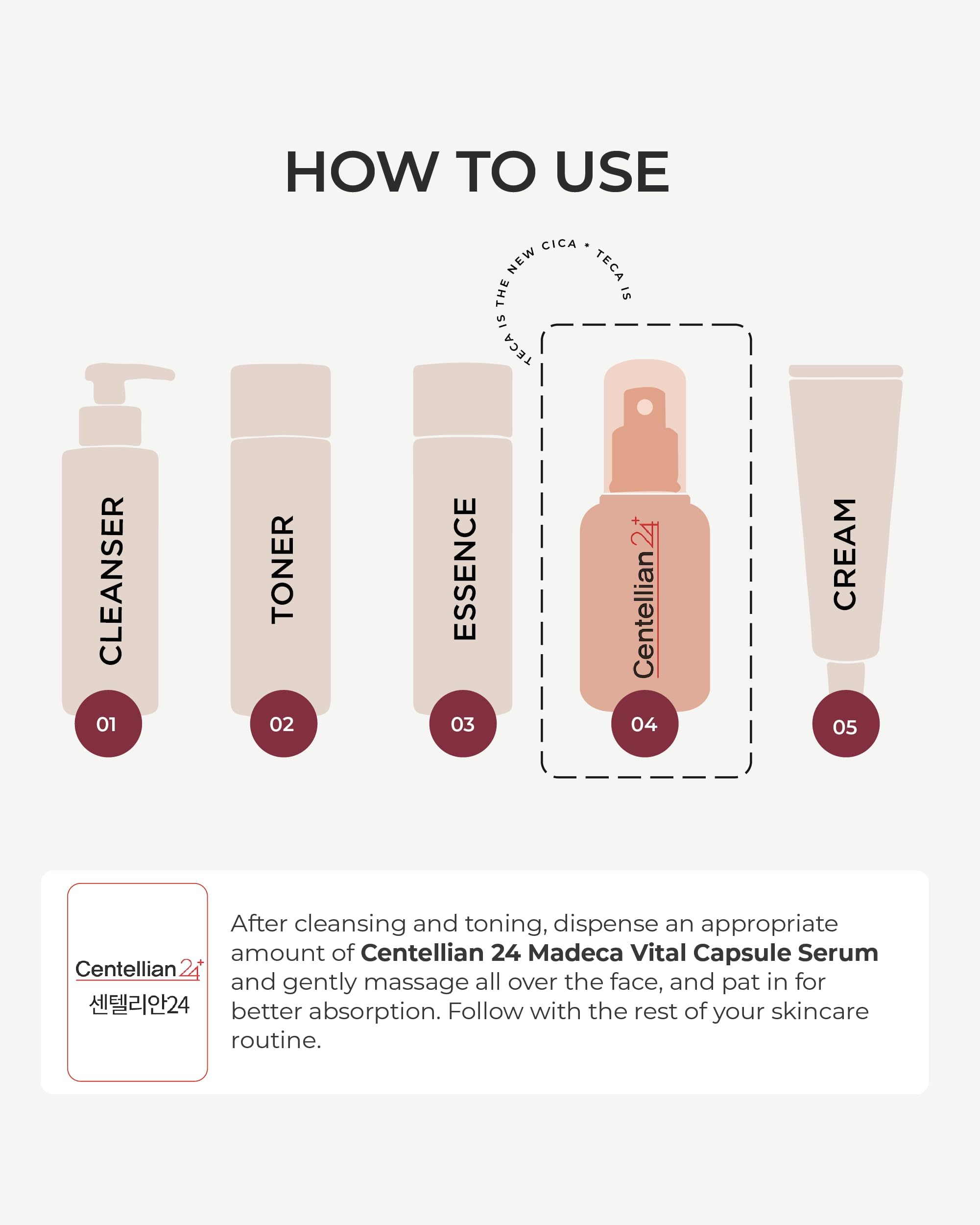 Centellian 24 Vital Capsule Serum hydrolyzed-collagen for smoother, hydrated skin.
