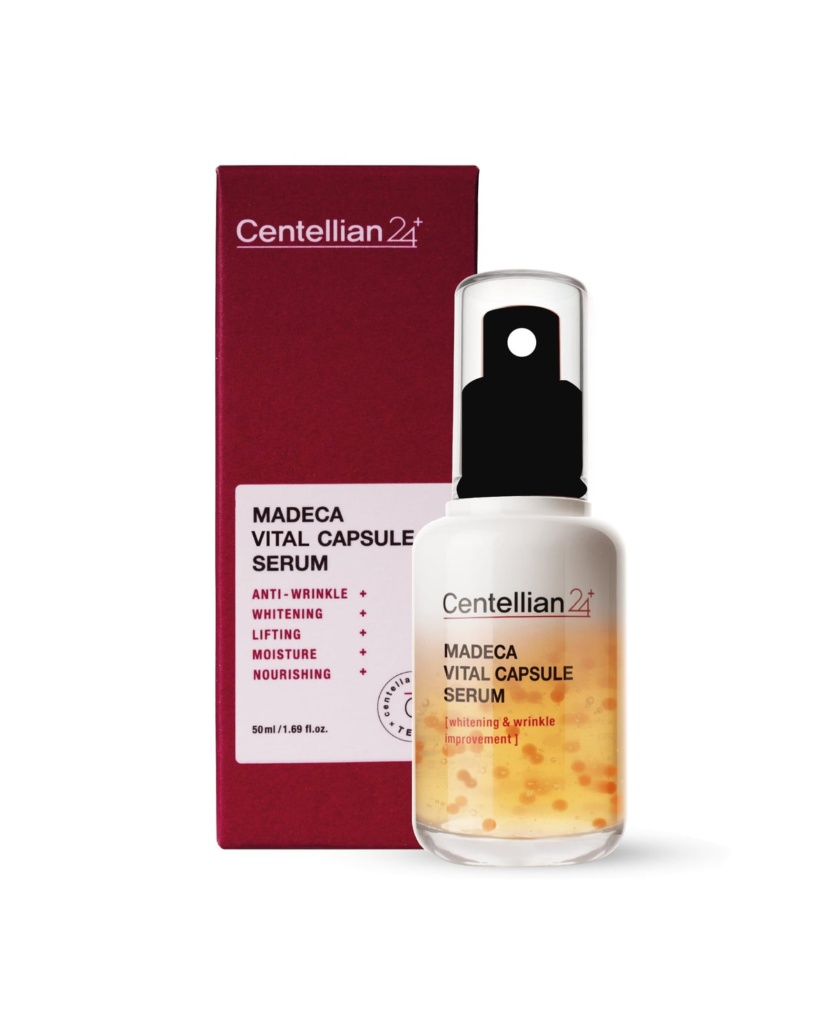 Centellian 24 Vital Capsule Serum teca-delivery-system shows improved absorption and hydration benefits.