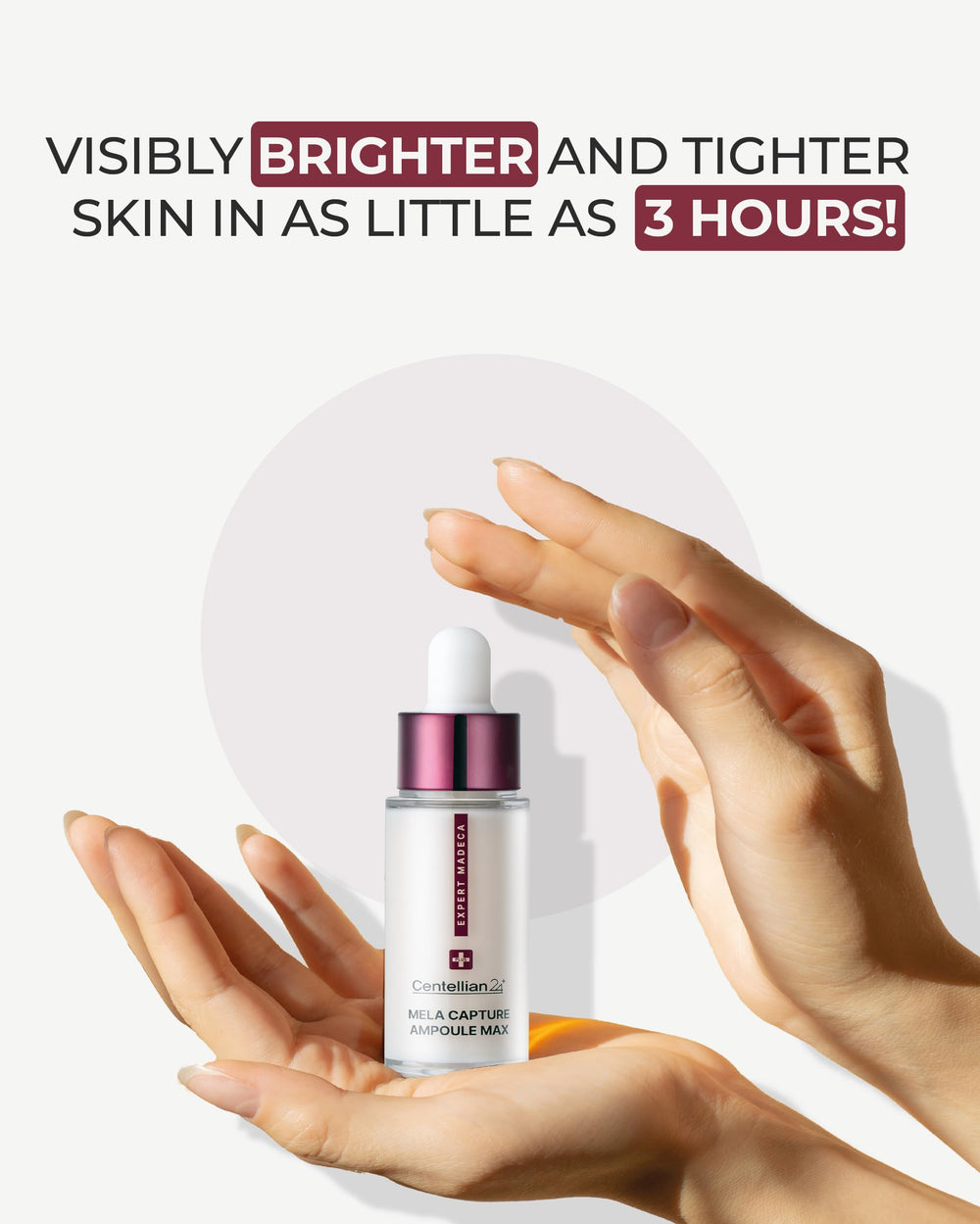 Closeup of even skin tone area after applying Centellian 24 ampoule