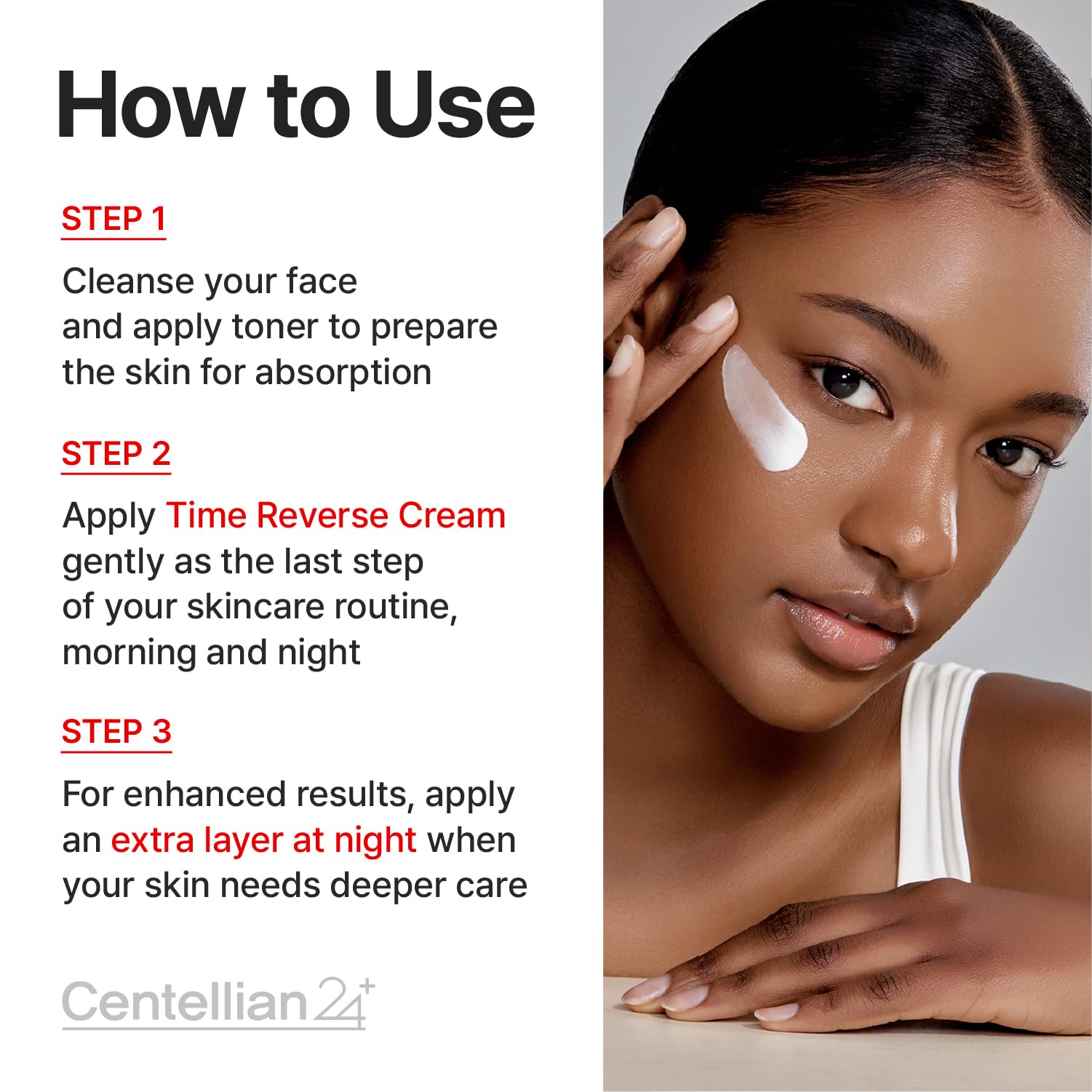 CENTELLIAN24 Madeca Cream Time Reverse Season7 absorption shot demonstrates quick refreshing hydration.