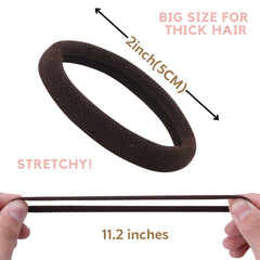 CENTSTAR 2-inch seamless hair ties with gentle no-damage support for thick hair