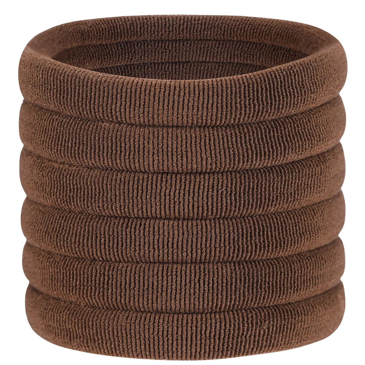 CENTSTAR 60pcs brown no-damage hair ties in 2-inch size, ideal for thick hair.