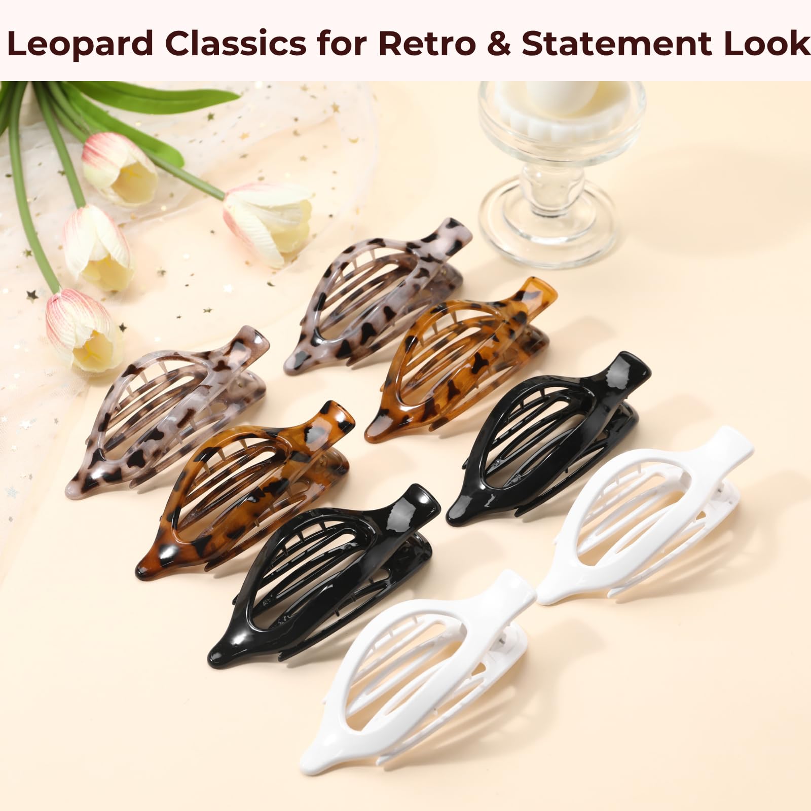 CENTSTAR neutral-pattern barrette pairs with outfits for versatile styling.