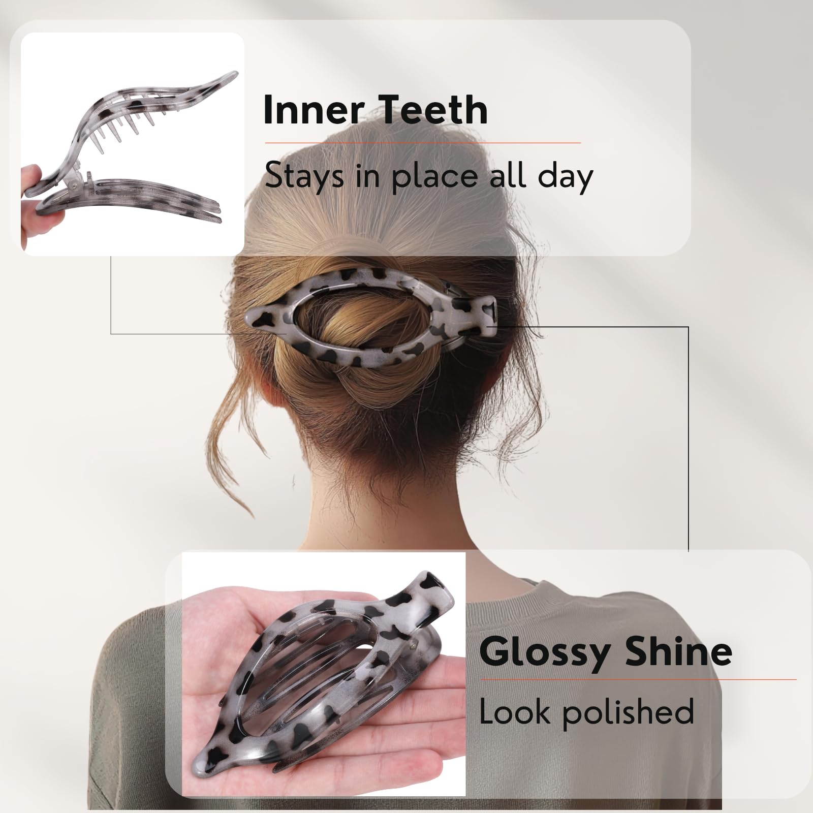 CENTSTAR clip with non-slip teeth locks hair securely for all textures.