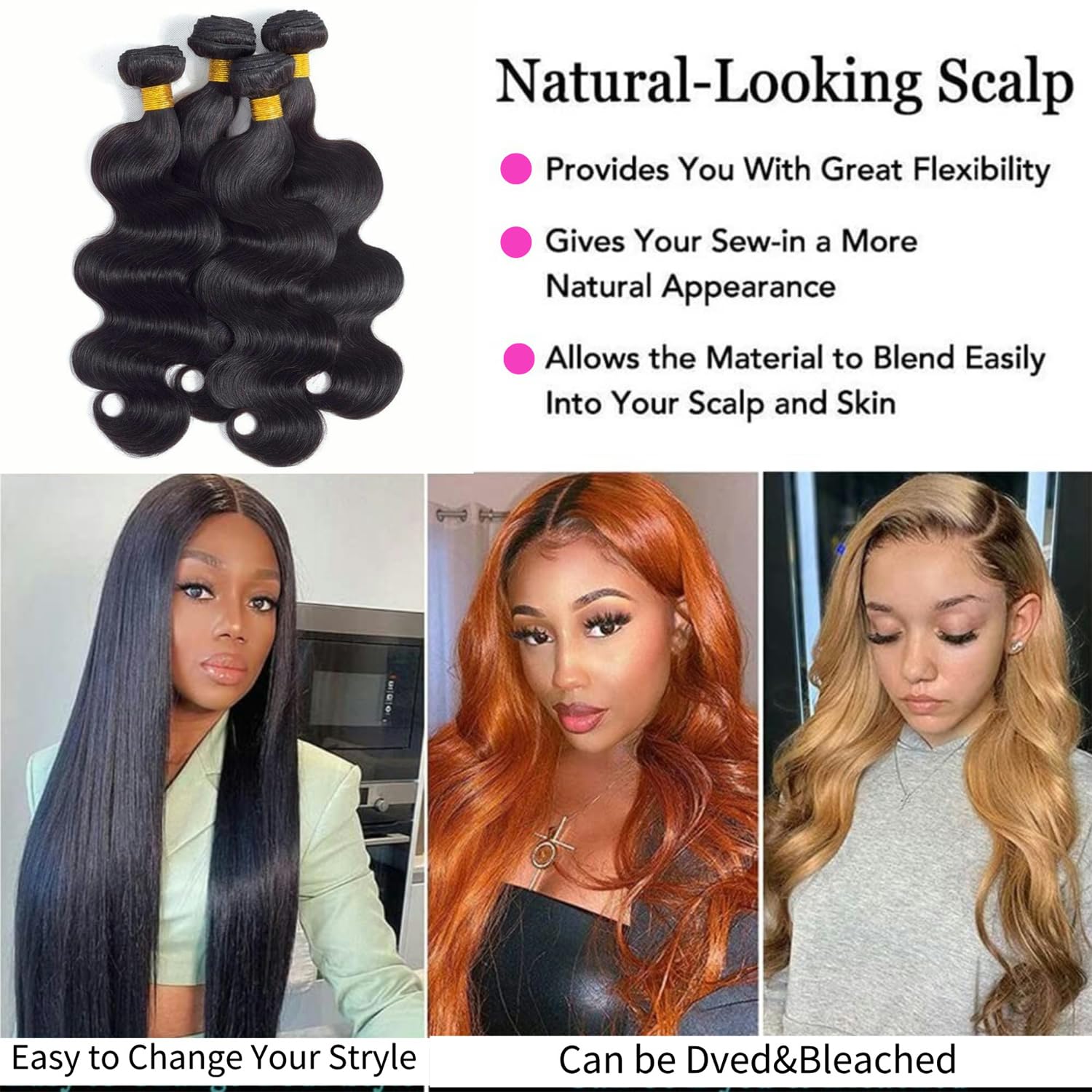 CEPEEN bundles weft details showing strong double machine weft durability