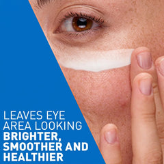 CeraVe cream on ring finger ready to apply, illustrating controlled pea-sized amount
