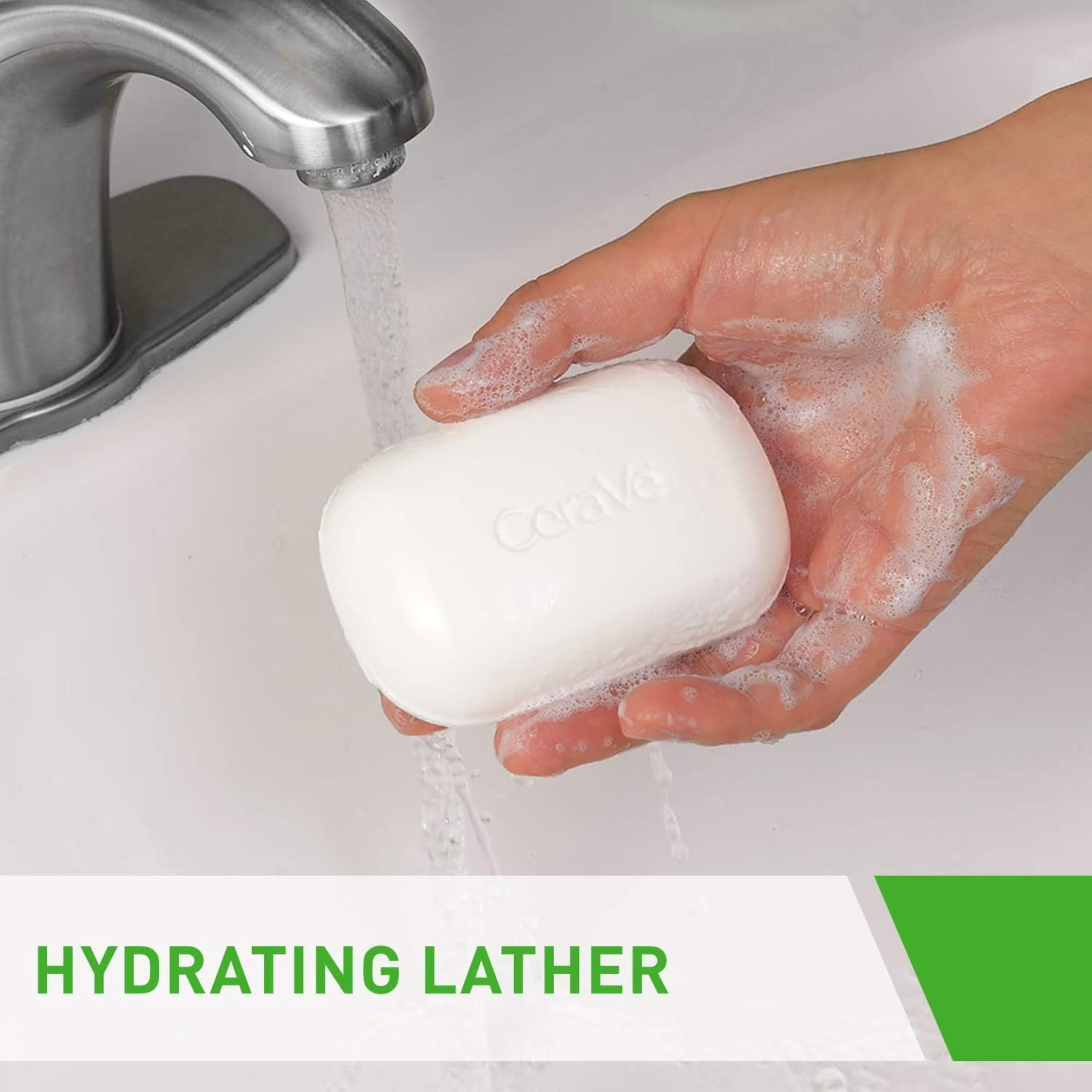 CeraVe Hydrating Cleansing Bar solid bar unwrapped for travel and on-the-go cleansing.