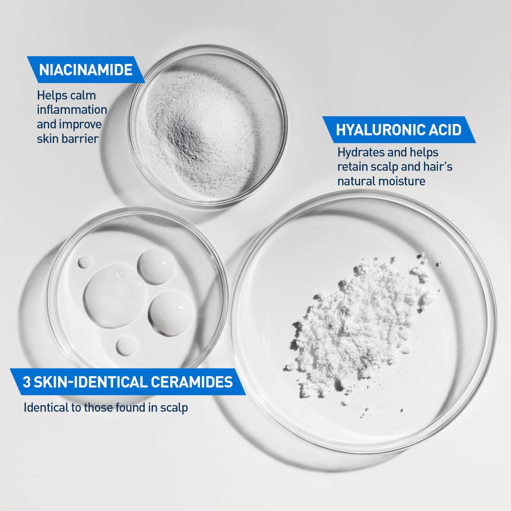CeraVe shampoo applied to hands demonstrating gentle application benefit
