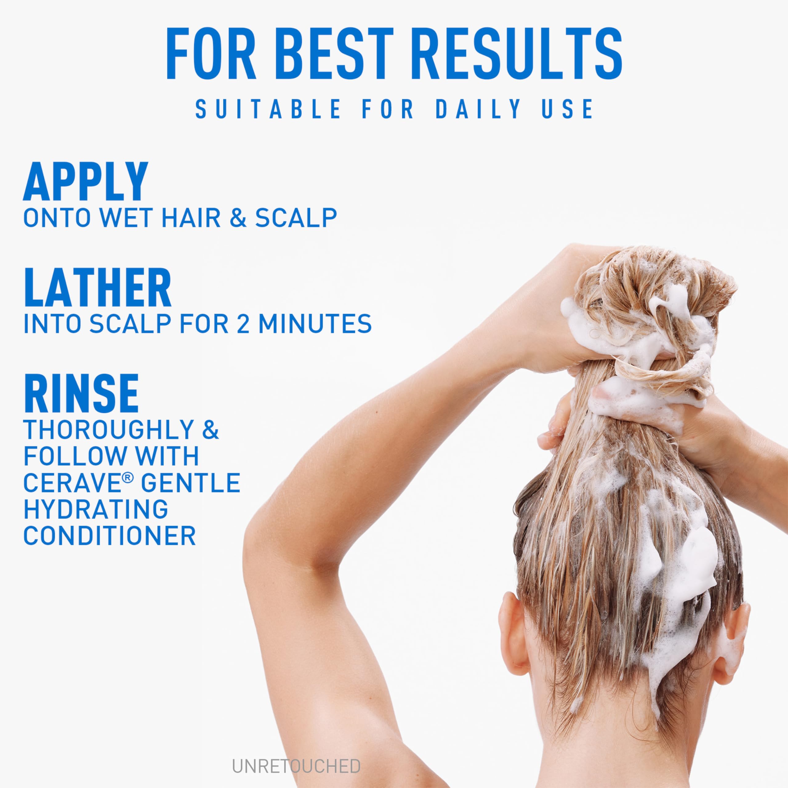 CeraVe shampoo paired with conditioner showing complete routine benefit