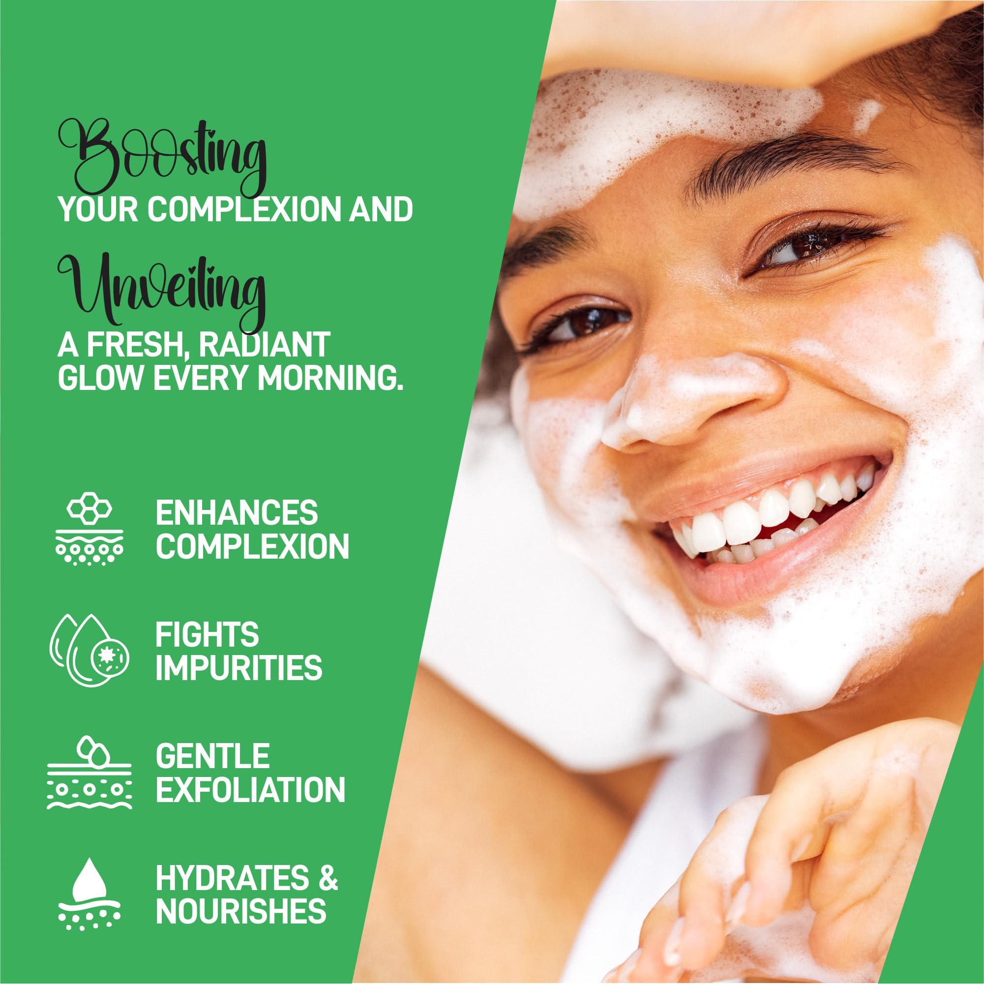 CERAVELO aloe vera infused cleanser emphasizes calm, hydrated skin after cleansing.
