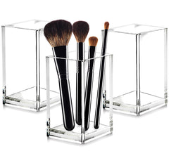 Cerpourt 3 Pack Clear Acrylic Makeup Brush Holder keeps brushes visible and organized at a glance.