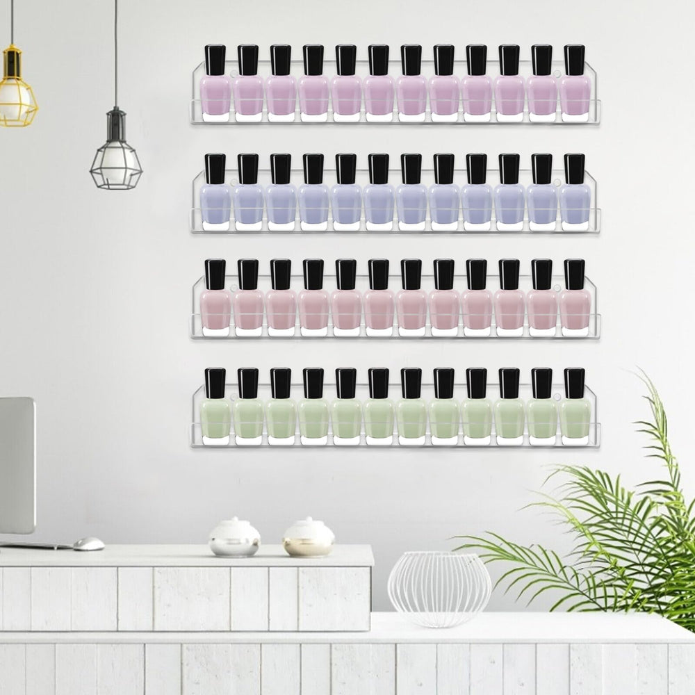 Cerpourt nail-polish rack offers salon-grade organization and secure placement on walls.