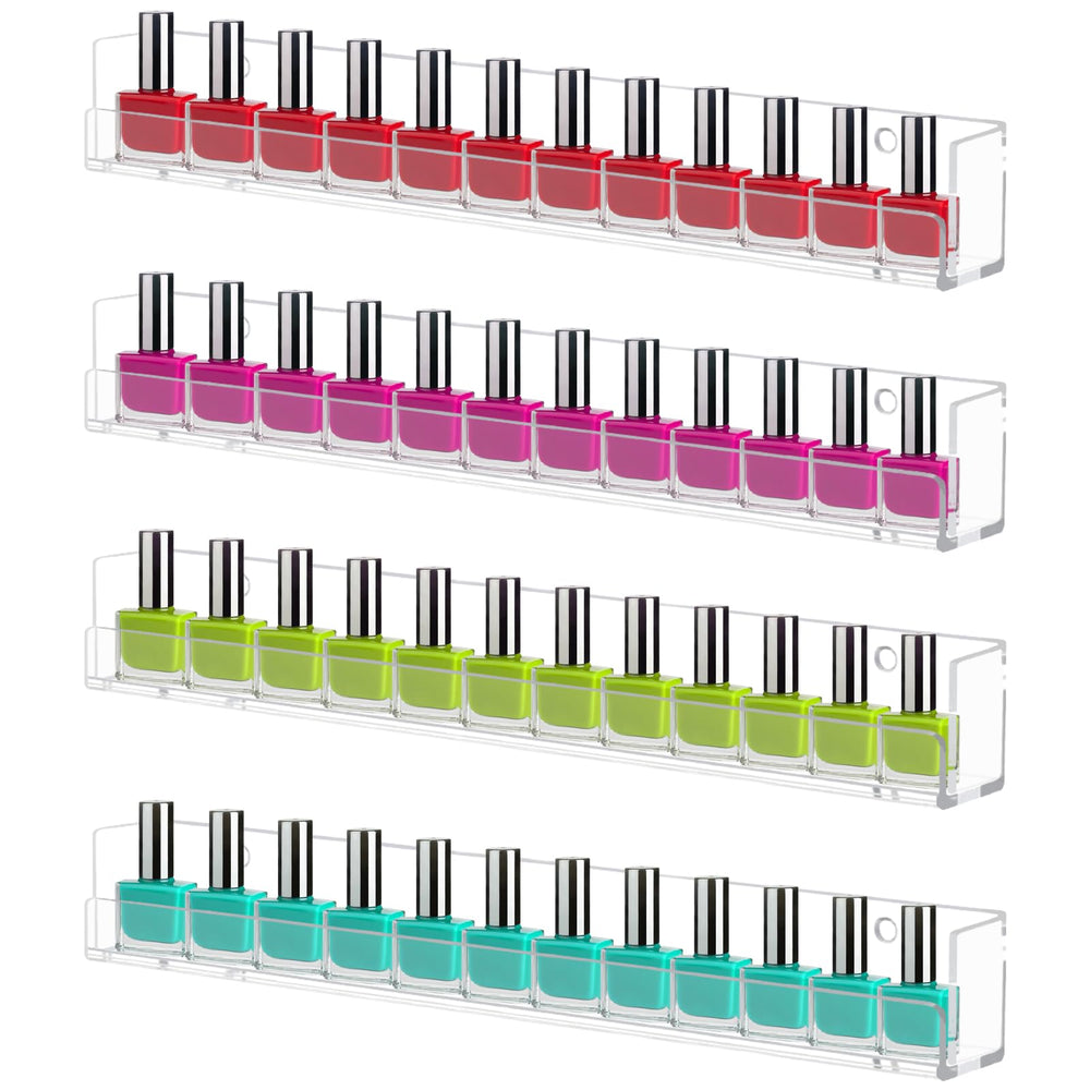 Cerpourt nail polish rack wall-mounted shelves for organized salon storage and quick access.