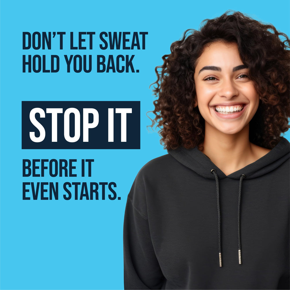Certain Dri 72-hour protection concept conveys extended sweat protection concept.