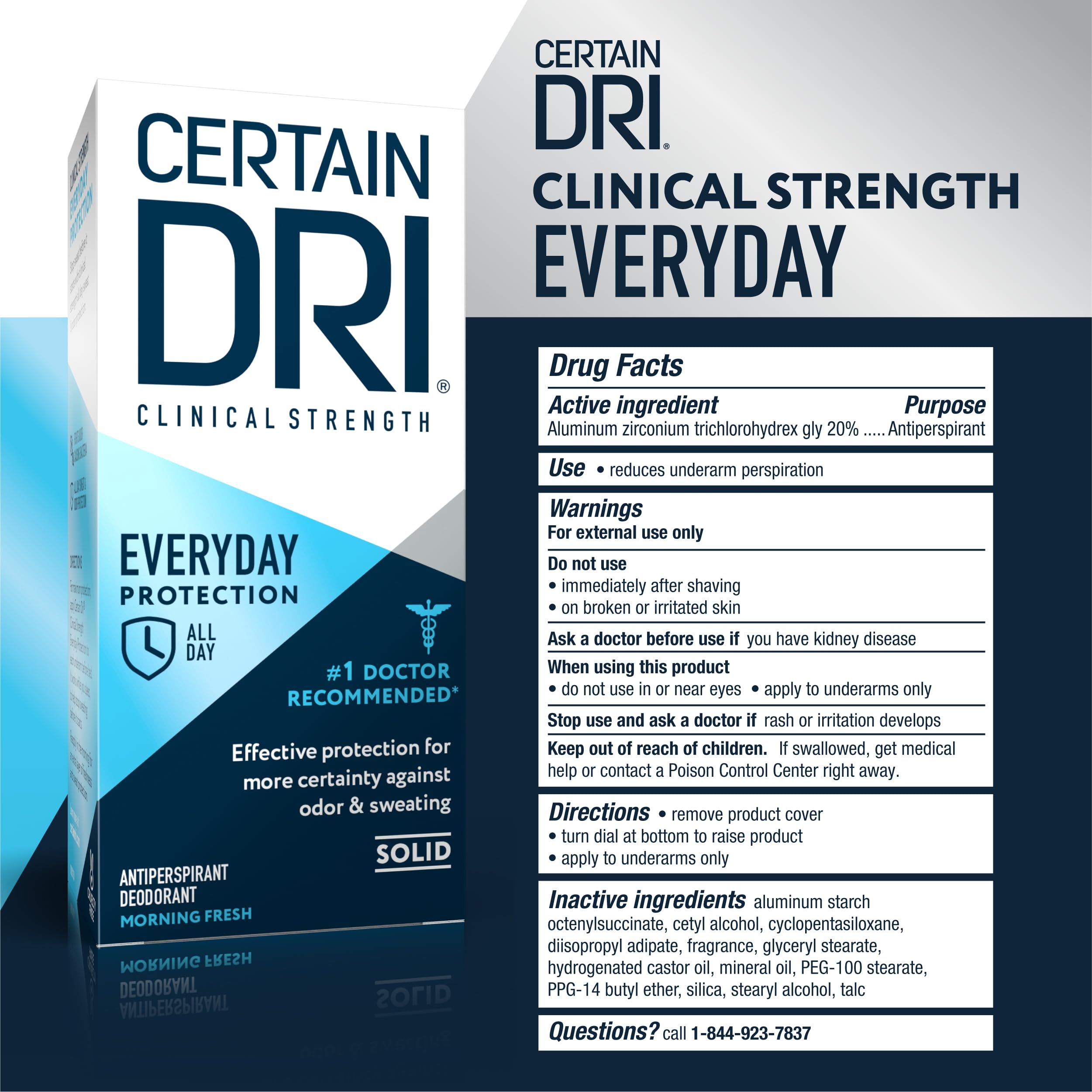 Certain Dri travel-friendly compact stick ready for gym or travel use.