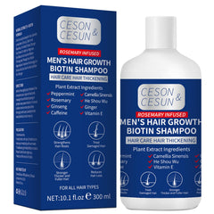 Ceson&Cesun rosemary biotin shampoo bottle shows anti-thinning care for fuller-looking hair