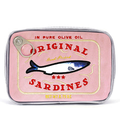 Cessfle funny sardine makeup bag featuring a cat tin design for stylish makeup storage