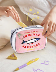 Cessfle sardine makeup bag with vivid embroidery for a cute travel pouch