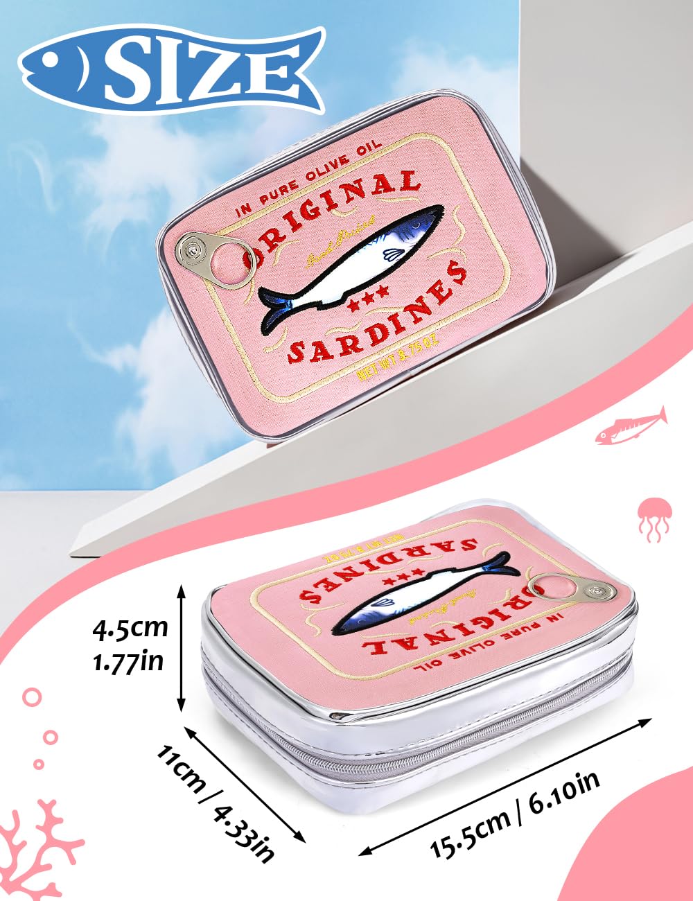 Cessfle sardine makeup bag with large capacity for brushes and palettes on trips