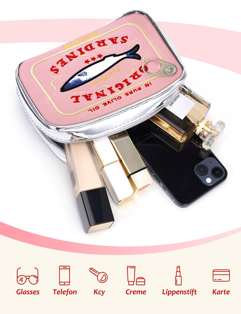 Cessfle sardine tin pouch multi use for snacks or jewelry