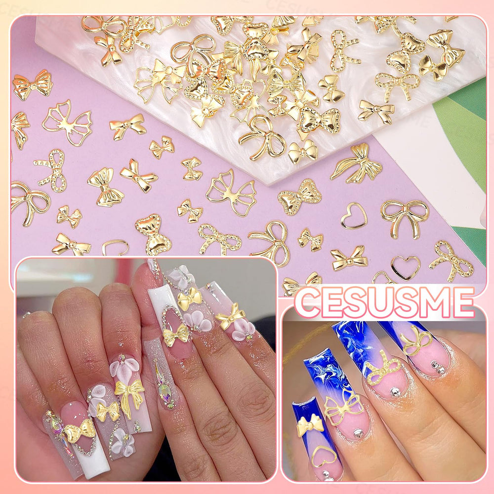 CESUSME bowknot charms add gold accents to phone cases and jewelry projects