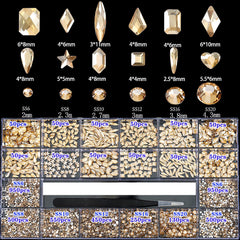 CESUSME nail art rhinestones round champagne gems for glamorous designs