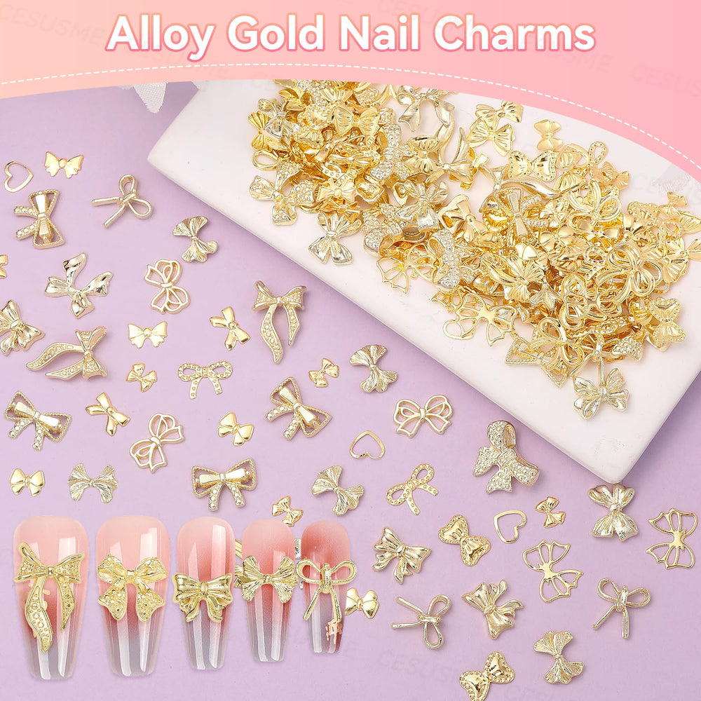 CESUSME premium gold alloy bow charms deliver bright shine and durable wear