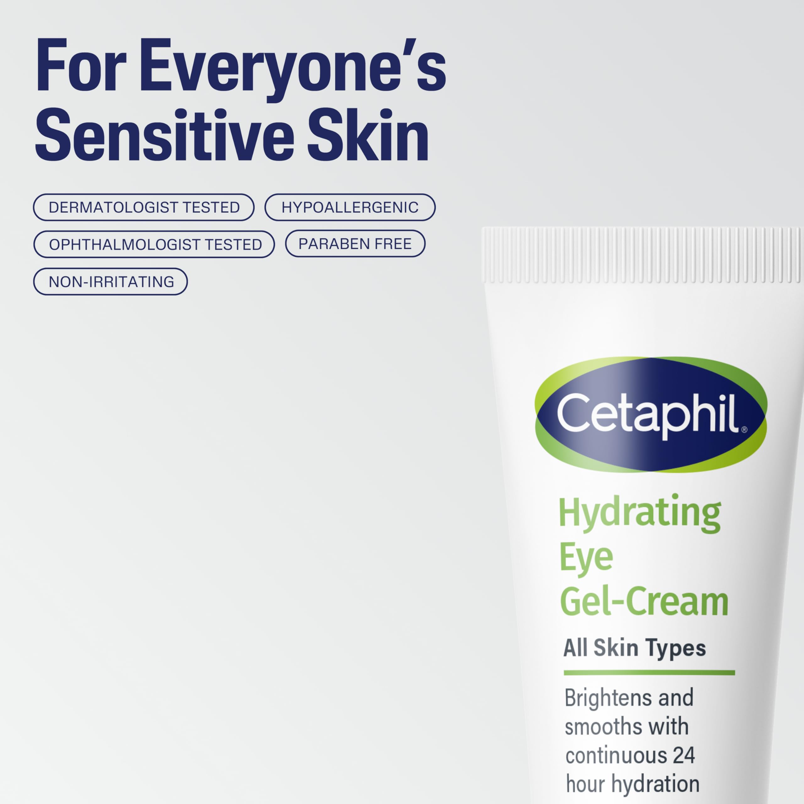 Cetaphil Hydrating Eye Gel-Cream brightening under-eye area for refreshed look.