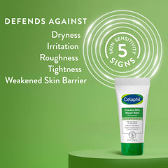 Cetaphil Cracked Skin Repair Balm packaging highlights fragrance-free, hypoallergenic formula for sensitive skin.
