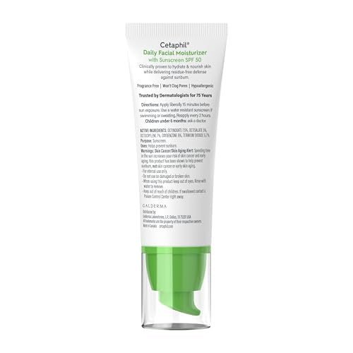 Cetaphil Daily Facial Moisturizer SPF 50 on model skin after cleansing.