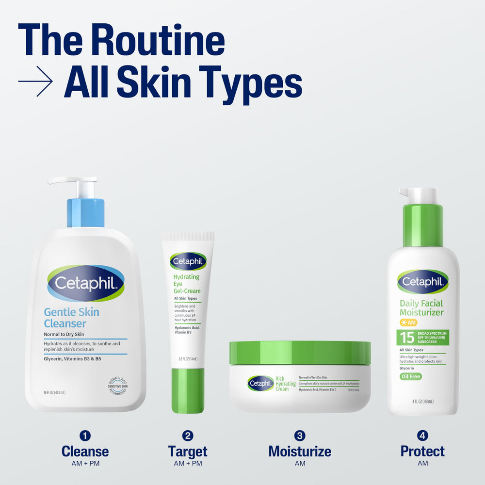 Sensitive-skin friendly Cetaphil SPF 15 moisturizer in a lightweight formula.