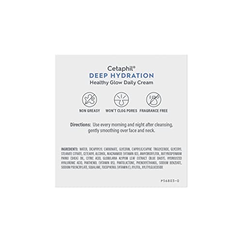 Cetaphil Deep Hydration cream jar shows creamy, non-greasy texture for hydration