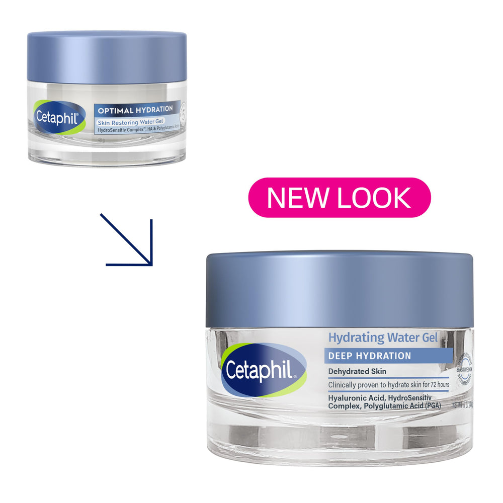 Gel on cheek demonstrates quick absorption and refreshing cool sensation.