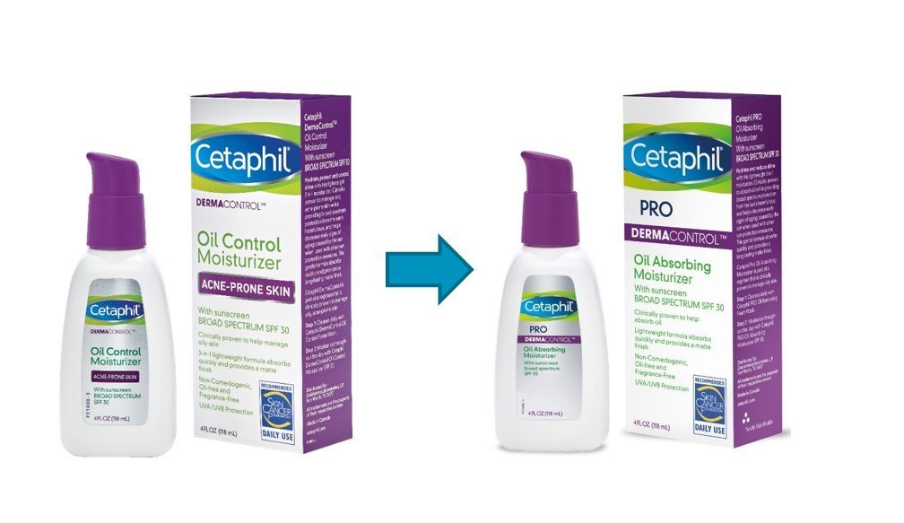 Cetaphil Dermacontrol daytime routine scene emphasizes SPF protection.