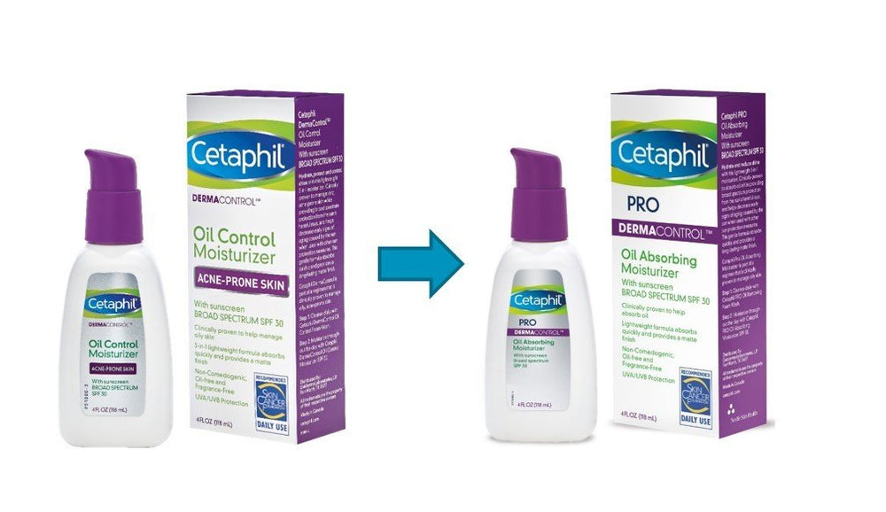 Cetaphil Dermacontrol daytime routine scene emphasizes SPF protection.