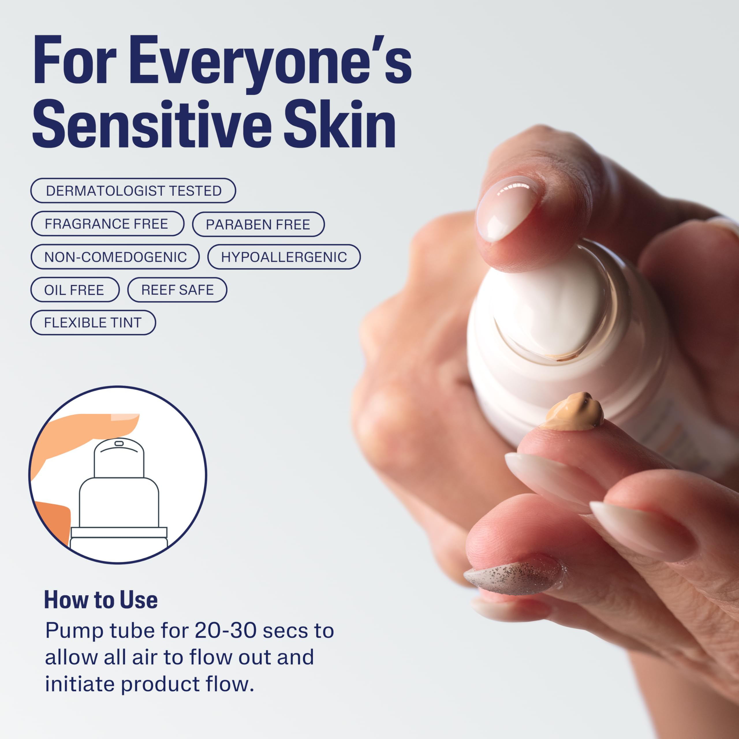 Hydration demonstration of Cetaphil Everyday Sunscreen Tinted Lotion on the skin.