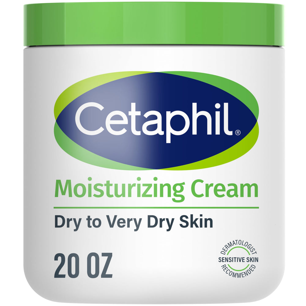 Cetaphil Face & Body Moisturizer bottle showing fragrance-free, non-greasy hydration.