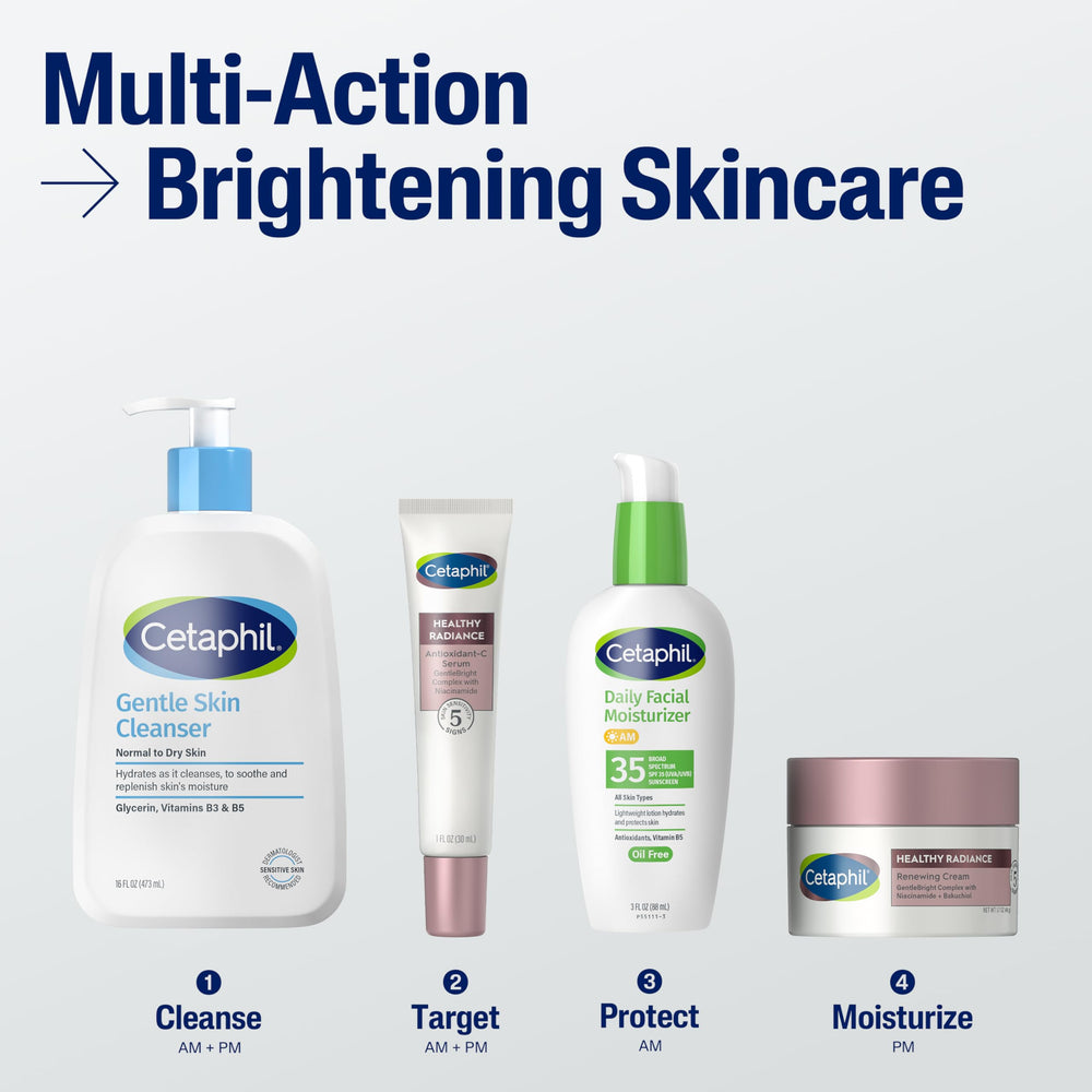 Cetaphil fragrance-free formula close-up emphasizes gentle, non-irritating care.
