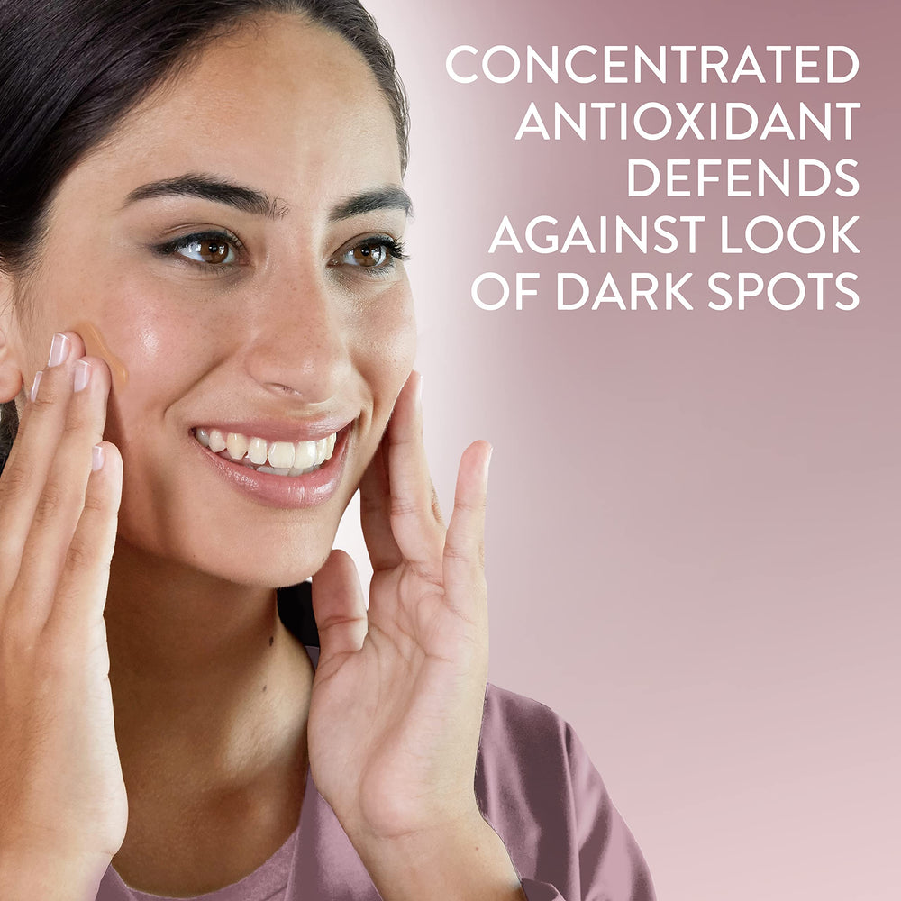 Lightweight oil-free serum texture suitable for dull, uneven skin tones.